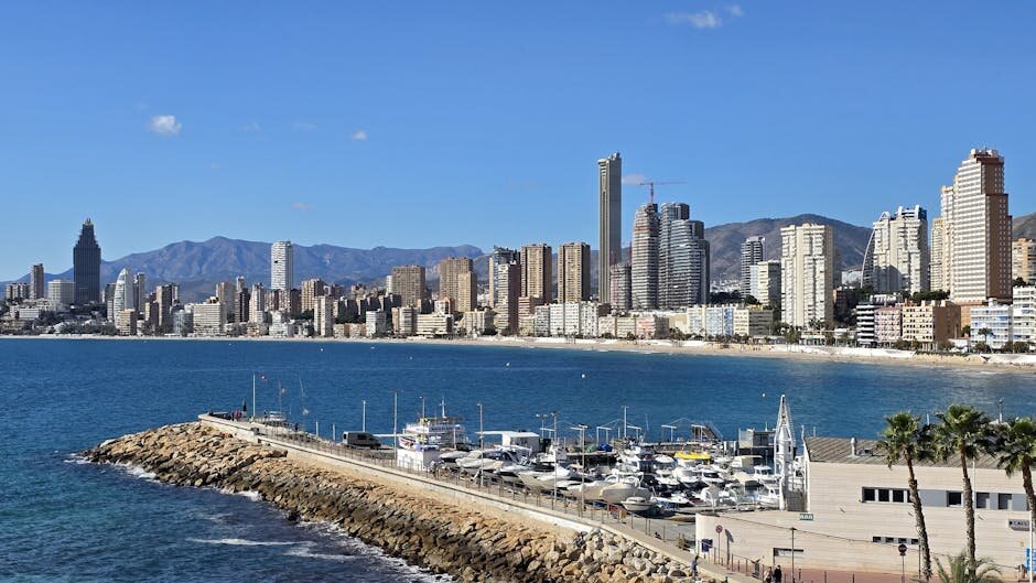 Benidorm cityscape in Valencian Community, Spain - showing historic architecture and local landmarks
